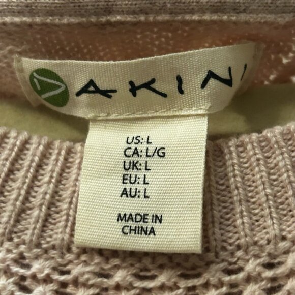 NWT Dakini  Relaxed Fit Crochet Waffle Knit Sweater Tunic With Zip Sides - Picture 3 of 8